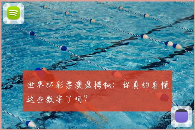 世界杯彩票澳盘揭秘:你真的看懂这些数字了吗?